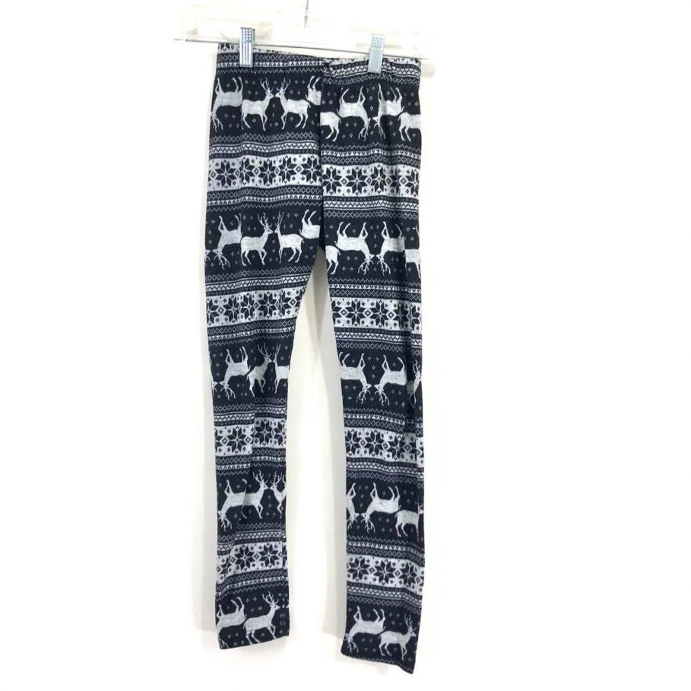 Sweet Hearts Woman Sz S Leggings Deer & Snowflakes